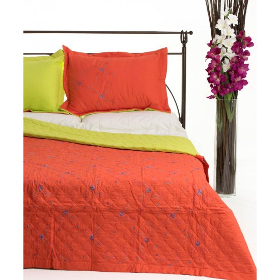 Silk Fashion Κουβερλι Σετ (220Cm X 240Cm + 2 X 50Cm X 70Cm) 024 Πορτοκαλί