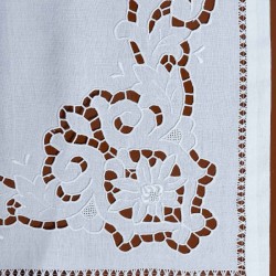 Silk Fashion Χειροποίητο Κοφτό Τραπεζοκαρέ 02 (140Cm X 140Cm) Λευκό