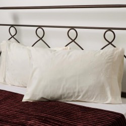 Βαμβακερή μαξιλαροθήκη με κέντημα 050 (46cm X 70cm) μπέζ ζευγάρι