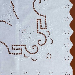 Silk Fashion Χειροποίητο Κοφτό Καρέ 07 (90Cm X 90Cm) Λευκό