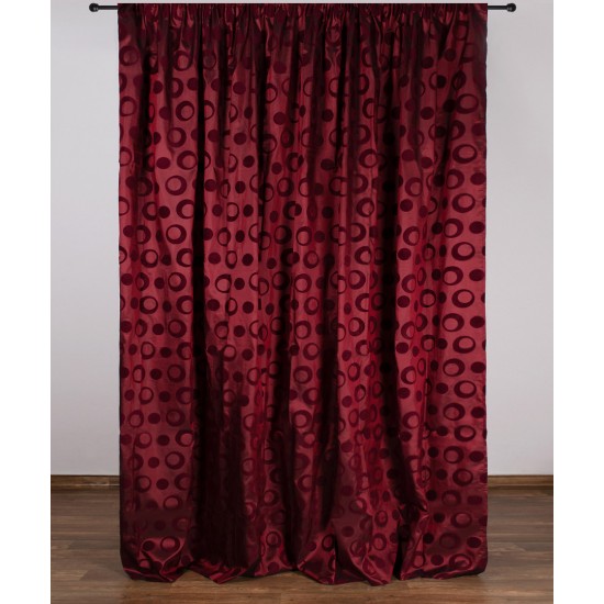 Κουρτίνα 082 (300cm X 275cm) με τρέσα μπορντώ