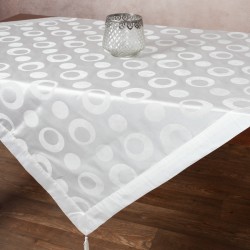 Σατέν τραπεζοκαρέ 082 (130cm X 130cm) λευκό