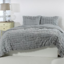 Κουβερτοπάπλωμα Burble (240cm X 260cm +2 X50cm X 70cm) γκρί