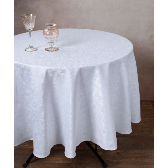 Silk Fashion Ζακάρ Ροτόντα 1010 (180Cm) Λευκό