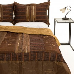 Silk Fashion Κουβερλι Σετ )160Cm X 220Cm + 1 X 50Cm X 70Cm) 10506 Καφέ