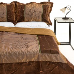 Silk Fashion Κουβερλι Σετ (160Cm X 220Cm + 1 X 50Cm X 70Cm) 10507 Καφέ