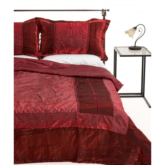Silk Fashion Κουβερλι Σετ (160Cm X 220Cm + 1 X 50Cm X 70Cm) 10507 Κόκκινο