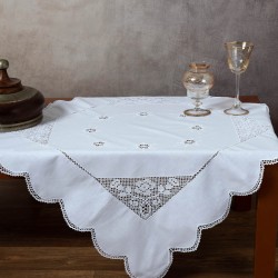 Καρέ με πλεκτό 1155 (90cm X 90cm) λευκό
