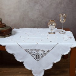 Καρέ με πλεκτό 1159 (90cm X 90cm) λευκό