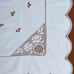 Καρέ με πλεκτό 1159 (90cm X 90cm) λευκό