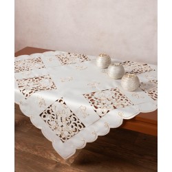 Τραπεζοκαρέ χριστουγεννιάτικο 1180 (130cm X 130cm) Ivory