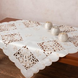 Τραπεζοκαρέ χριστουγεννιάτικο 1180 (130cm X 130cm) Ivory