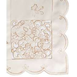 Τραπεζοκαρέ χριστουγεννιάτικο 1180 (130cm X 130cm) Ivory