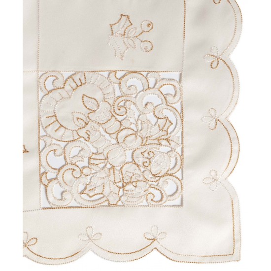 Τραπεζοκαρέ χριστουγεννιάτικο 1180 (130cm X 130cm) Ivory