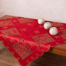 Τραπεζοκαρέ χριστουγεννιάτικο 1180 (130cm X 130cm) κόκκινο