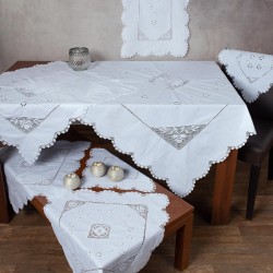 Πλεκτό με ύφασμα σετ 7 τεμαχίων 1264 (140cm X 140cm/90cm X 90cm/50cm X 150cm/60cm X 60cm X 2/40cm X 40cm X 2) λευκό