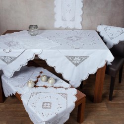 Πλεκτό με ύφασμα σετ 7 τεμαχίων 1266 (140cm X 140cm/90cm X 90cm/50cm X 150cm/60cm X 60cm X 2/40cm X 40cm X 2) λευκό