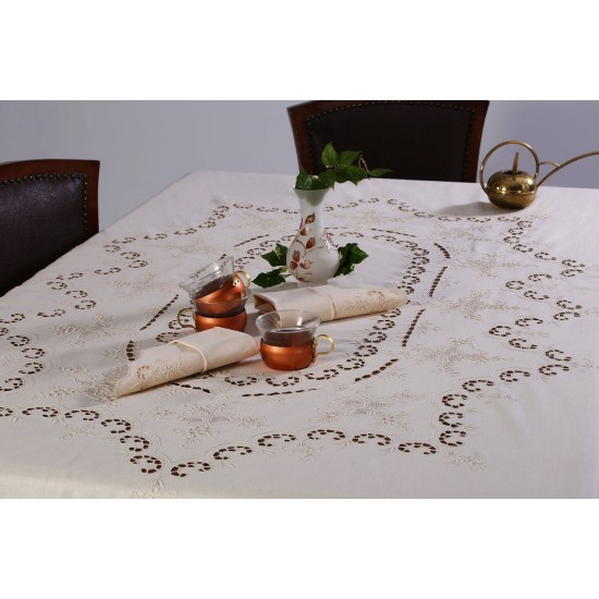 Silk Fashion Χειροποίητο Τραπεζομάντηλο 1285 (170Cm X 220Cm) Μπέζ