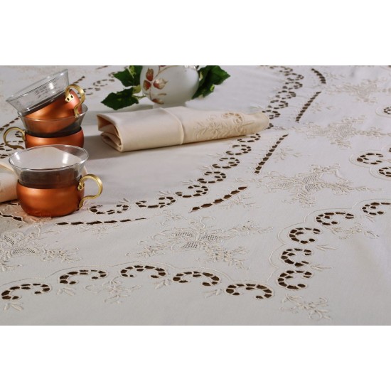 Silk Fashion Χειροποίητο Τραπεζομάντηλο 1285 (170Cm X 220Cm) Μπέζ