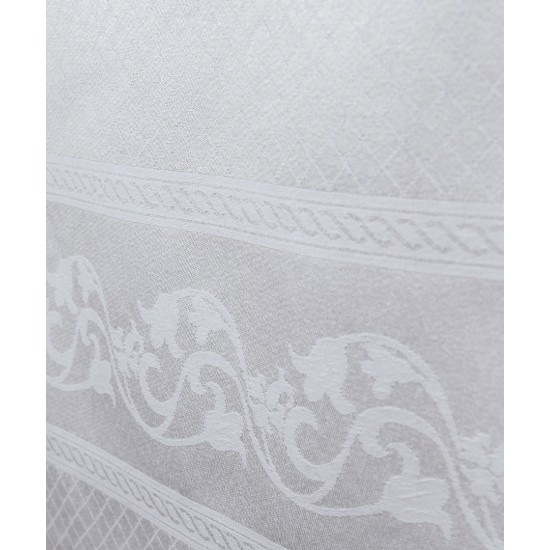 Ζακάρ τραπεζομάντηλο 1385 (154cm X 213cm) λευκό Ζακάρ τραπεζομάντηλο 1385 (154cm X 213cm) λευκό
