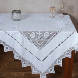 Χειροποίητο τραπεζομάντηλο 1460 (170cm X 220cm) λευκό