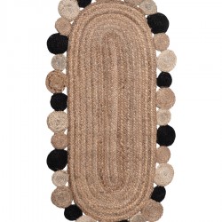 Χαλί γιούτα 1734 (60cm X 130cm) Black