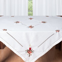 Χριστουγεννιάτικο τραπεζομάντηλο (180cm X 180cm) 1982 Ivory