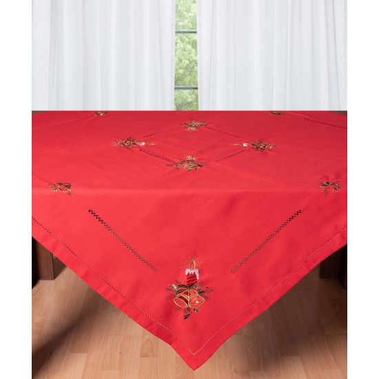 Χριστουγεννιάτικο τραπεζομάντηλο (180cm X 180cm) 1982 κόκκινο