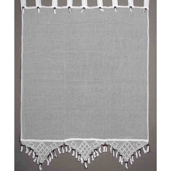 κουρτίνα 2003/1 (130cm X 240cm) λευκή με τιράντα