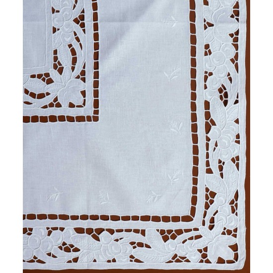 Silk Fashion Χειροποίητο Κοφτό Σετ 3 Τεμαχίων 2154 (40Cm X 110Cm/30Cm X 30Cm X 2) Λευκό