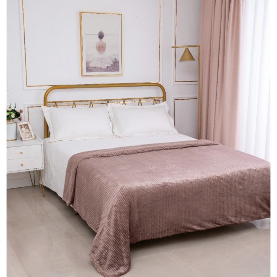Silk Fashion Κουβέρτα Με Sherpa Damask (220Cm X 240Cm) Syklamen