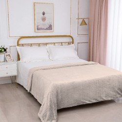 Silk Fashion Κουβέρτα Με Sherpa Damask (220Cm X 240Cm) Camel