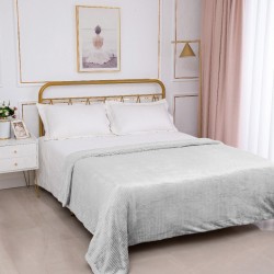 Silk Fashion Κουβέρτα Με Sherpa Damask (170Cm X 220Cm) Light Grey