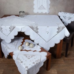 Πλεκτό με ύφασμα σετ 7 τεμαχίων 2253 (140cm X 140cm/90cm X 90cm/50cm X 150cm/60cm X 60cm X 2/40cm X 40cm X 2) λευκό