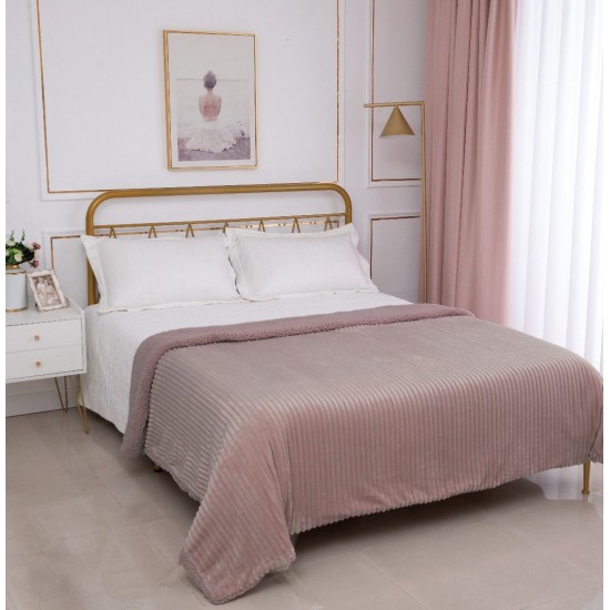 Silk Fashion Κουβέρτα Με Sherpa Kotle (220Cm X 240Cm) Syklamen