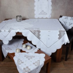 Πλεκτό με ύφασμα σετ 7 τεμαχίων 2315 (140cm X 140cm/90cm X 90cm/50cm X 150cm/60cm X 60cm X 2/40cm X 40cm X 2) λευκό