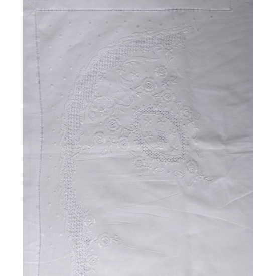Silk Fashion Χειροποιητο Σεντονι 2471 Τριων Τεμαχιων (225Cm X 270Cm) Λευκο