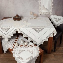 Χειροποίητο τραπεζομάντηλο 2540 (170cm X 220cm) μπέζ