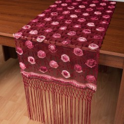 Τούλινη καρέ τραβέρσα 264-17 (50cm X 200cm) μπορντώ 