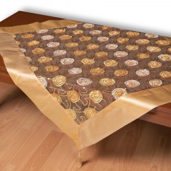 Τούλινο τραπεζοκαρέ 264-17 (130cm X 130cm) χρυσό 