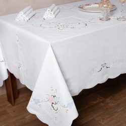 Χειροποίητο κοφτό τραπεζομάντηλο 2778 (170cm X 310cm) λευκό