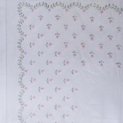 Silk Fashion Χειροποιητο Σεντονι Με Κεντημα 2806A Τεσσαρων Τεμαχιων (225Cm X 270Cm) Λευκο Ροζ