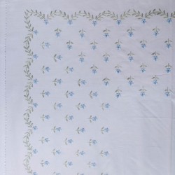 Silk Fashion Χειροποιητο Σεντονι Με Κεντημα 2806A Τεσσαρων Τεμαχιων (225Cm X 270Cm) Λευκο Σιελ