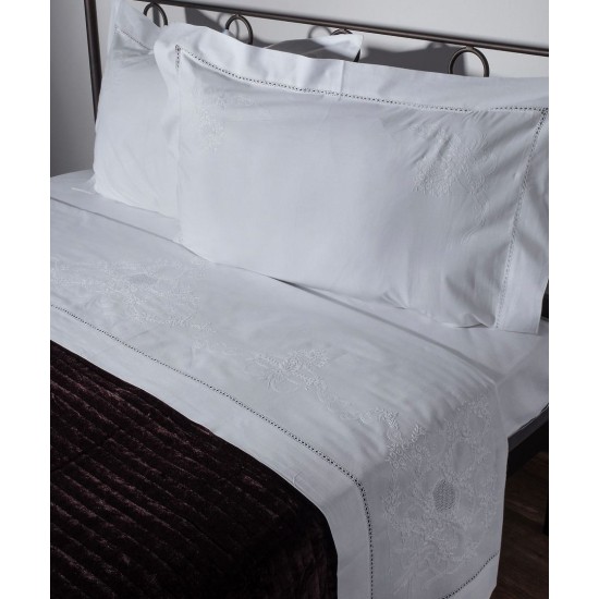 Silk Fashion Χειροποιητο Anebato Σεντονι 2827 Τεσσαρων Τεμαχιων (225Cm X 270Cm) Λευκο