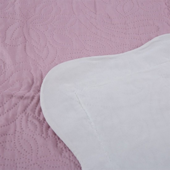 Silk Fashion Μονό Κουβερλί Solid (160Cm X 220Cm + 1 X 50Cm X 70Cm ) Amethyst/Cream