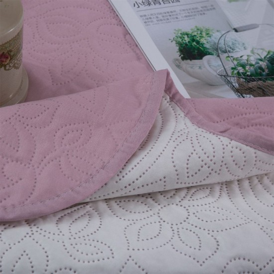 Silk Fashion Μονό Κουβερλί Solid (160Cm X 220Cm + 1 X 50Cm X 70Cm ) Amethyst/Cream