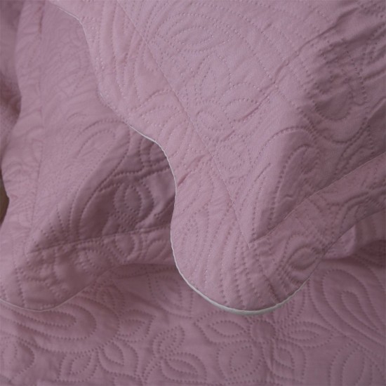 Silk Fashion Μονό Κουβερλί Solid (160Cm X 220Cm + 1 X 50Cm X 70Cm ) Amethyst/Cream