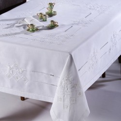 Silk Fashion Χειροποίητο Τραπεζομάντηλο 373 (170Cm X 270Cm) Λευκό