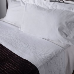 Silk Fashion Χειροποιητο Σεντονι 3772 Τριων Τεμαχιων (225Cm X 270Cm) Λευκο