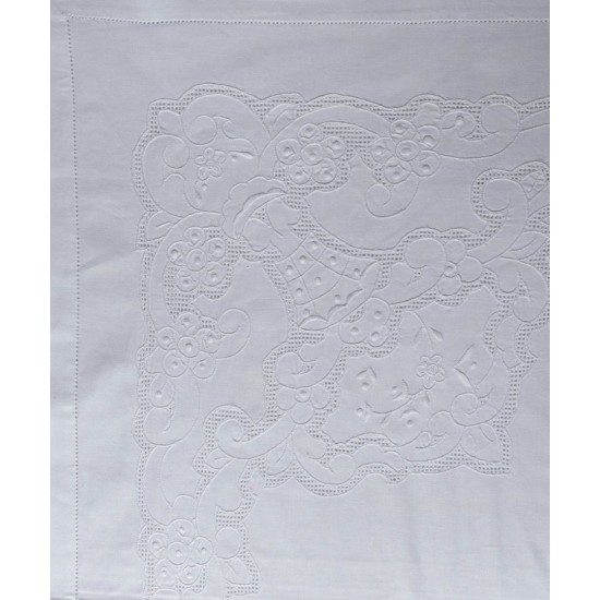 Silk Fashion Χειροποιητο Σεντονι 3772 Τριων Τεμαχιων (225Cm X 270Cm) Λευκο